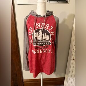 Up North Minnesota Red and Gray Long Sleeve Tee